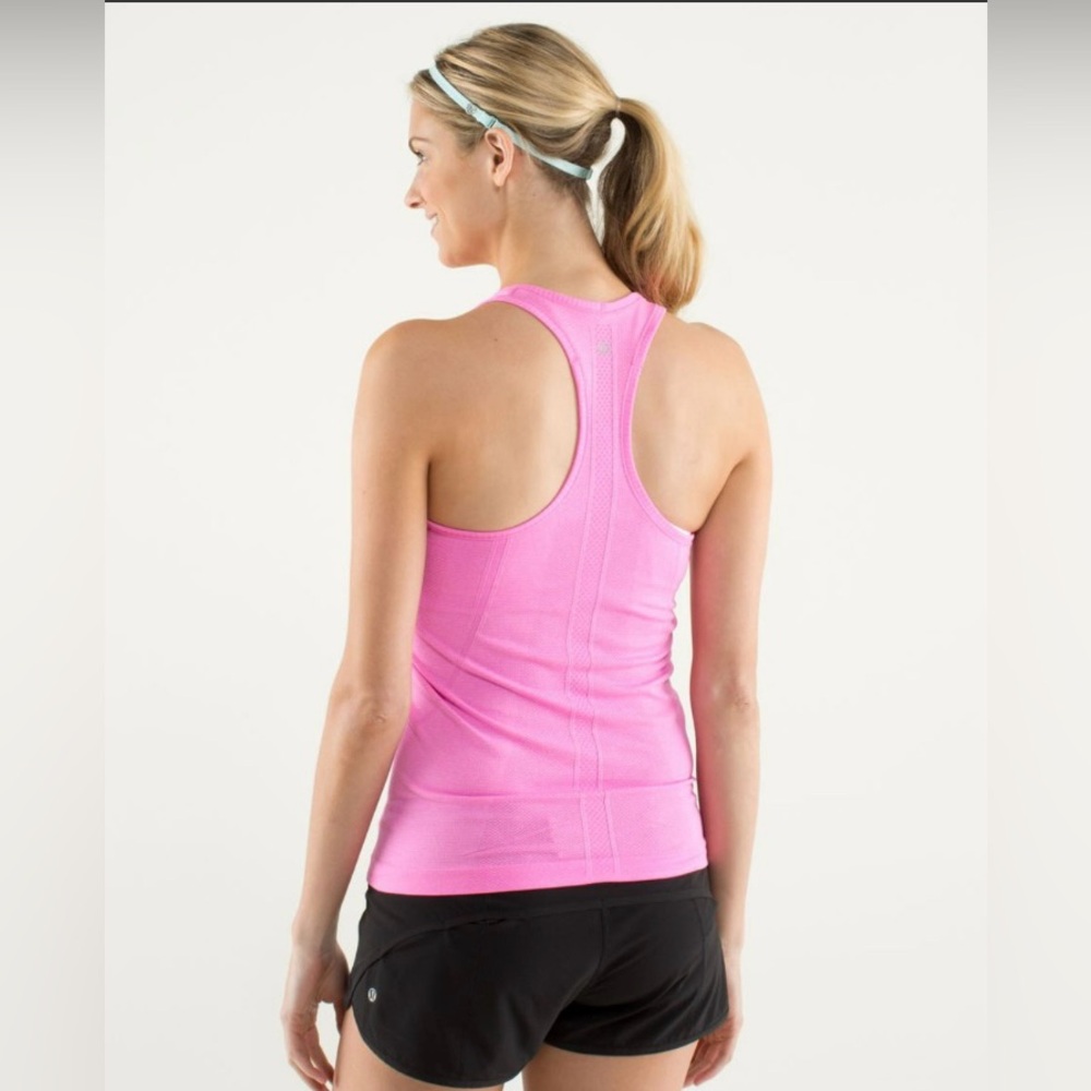 Lot 2 LULULEMON Swiftly Tech Racerback Tank Tops Pink Raspberry Glo Light White - Picture 5 of 16